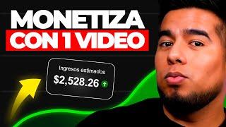 Cómo monetizar un canal de YouTube con 1 solo video | $200 al mes - Como hacer video de YouTube