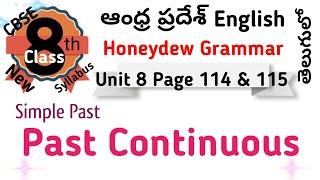 Past Simple & Continuous in Telugu  I AP Honeydew 8th Class English Grammar
