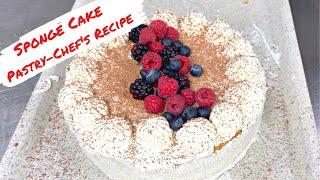 Sponge cake with strawberries and chantilly buttercream