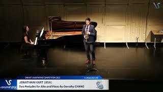 Jonathan HART (USA) plays Two preludes for Alto & Piano by D. CHANG