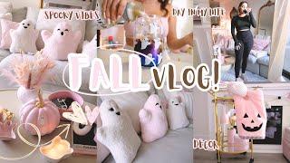 Cozy Fall Day  Pink Halloween Decor & Clean With me, Gym Routine | Productive Day in My Life Vlog