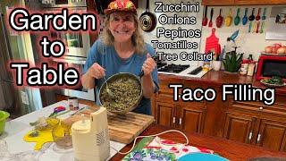 BUDGET COOKING How to Make Taco Meat GREAT FOOD CHEAP *HARD TIMES, Filling w/ Zucchini Onions Pepino
