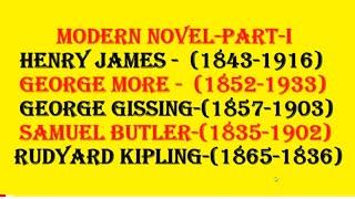 Modern Novel Part -I Henry James, Rudyard Kipling