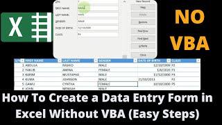 How To Create A Data Entry Form In Excel Without A VBA