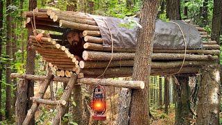 Building a Barrel Hut for Survival in the Woods