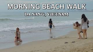 Early Morning Walk at My Khe Beach, Da Nang, Vietnam 4K Relaxing Nature Ambience Sounds ASMR