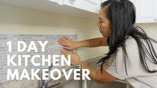 EASY 1 DAY KITCHEN MAKEOVER! | Done Simply with Smart Tiles