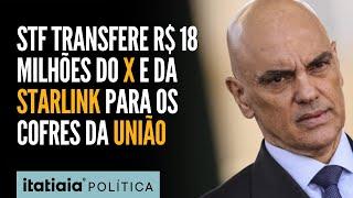 MORAES DETERMINA TRANSFERÊNCIA DE R$ 18,3 MILHÕES BLOQUEADOS DO X E DA STARLINK PARA UNIÃO