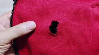 A magical idea to fix a hole in your jacket with high precision