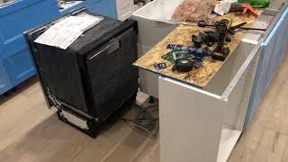 How to add cabinet cover panels to Ikea cabinet island with a dishwasher.