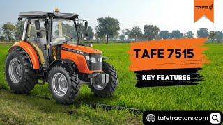 TAFE TRACTORS 7515: 74 hp 3 cylinder engine l Heavy duty 4WD front axle l 12F+12R Versatile gearbox