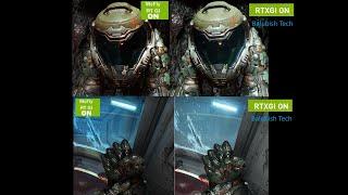 Doom 2016 -  Reshade Marty McFly RTGI Vs My RTXGI Sidebyside RealTime Ray Traced Global Illumination