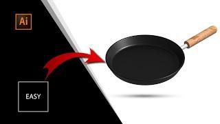 Create 3D Frying Pan in Adobe Illustrator | Easy Tutorial