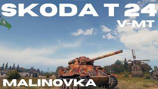 World of Tanks Replays - Skoda T 24 - 5.4K Spot damage in a medium tank in tier 7