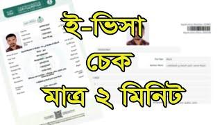 ই-ভিসা চেক সৌদি আরব |  E-visa check Saudi Arabia  ভিসা চেক করুন আগে | E-VISA