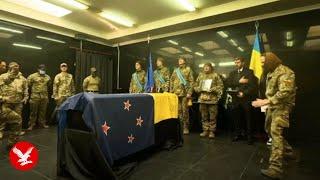 Ukrainian soldiers perform haka to honour fallen New Zealand soldier