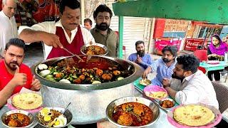 100/-RS PAKISTANI PUNJABI DESI NASHTA | STREET FOOD MASTER BABAR CHANA CHOLAY BREAKFAST | DESI FOOD