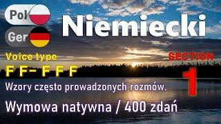 Niemiecki / Type F F- F F F 01 / Wzory często prowadzonych rozmów. /  400 zdań.