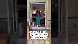 How to go up and down steps with a cane #seniorcare #physicaltherapy #howto #stairs