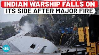 Indian Warship Falls On Side, Bid To Pull Upright Failed So Far; 1 Sailor Missing | INS Brahmaputra