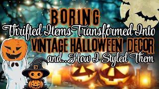 Boring Thrifted Decor DIY into Vintage Halloween Decor Plus 3 Halloween Junk Journals at the End!