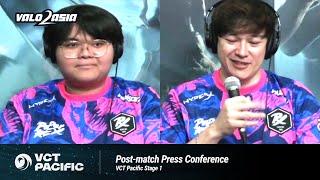 Paper Rex (PRX vs. T1) VCT Pacific Stage 1 Playoffs Post-match Press Conference