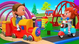 Little Babies Fun Play Wooden City Toys Set to Learning Street Vehicles Names | Kids Educational