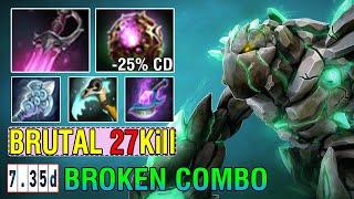 New Mid [Tiny] Khanda + Octarine Core Build Insane Damage One Shot Combo 100% Late Game Dota2 7.35d