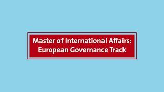 Master of International Affairs: European Governance