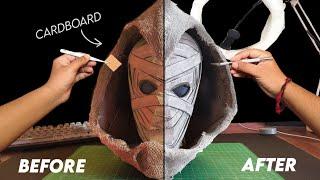 How to make the Moon Knight mask entirely out of Cardboard / diy tutorial cosplay