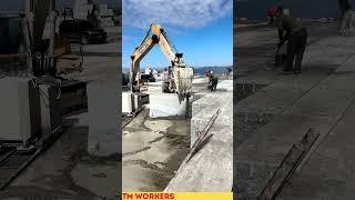 The process of extracting granite in a quarry