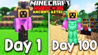 I Survived 100 Days Of Minecraft Hardcore In The Ancient AZTEC ERA!