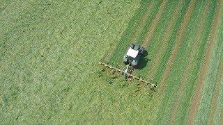 FENDT 516 TEDDING. MAKING SILAGE.