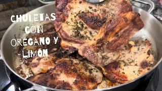 Chuletas con orégano y limón