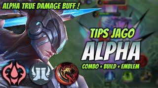 CARA MAIN ALPHA TERBARU ! BUILD & EMBLEM ALPHA TERSAKIT 2024 ! | ALPHA EXP LANE GAMEPLAY