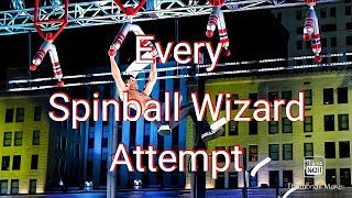 Every Spinball Wizard Attempt in American Ninja Warrior