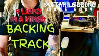 Four Licks In Aminor Lesson Backing Track #backingtracks