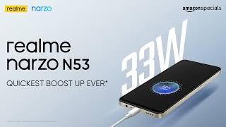 realme narzo N53 I lightning-fast 33W SUPERVOOC Charge