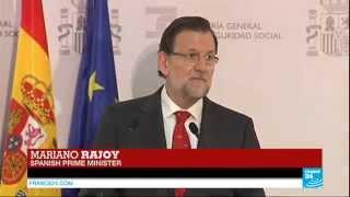 BREAKING NEWS - Spanish Prime Minister Mariano Rajoy reacts to Germanwings crash