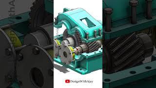 Helical Gear Box  ( 1: 2 Ratio ) link in Description  #shorts #tutorial #designwithajay #trend #ajay