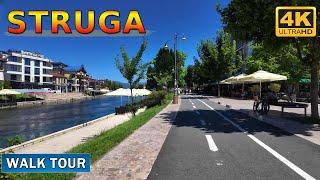 STRUGA Cinematic WALK TOUR street view Macedonia (2024) 【4K】 Прошетка низ СТРУГА, Македонија 