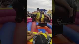 Bull riding kids fun enjoy fair baby game #shortvideo