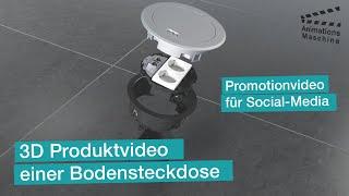 3D Produktvideo einer Bodensteckdose