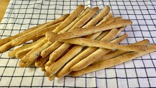 Crunchy yummy Italian grissini breadsticks |  How to make Italian breadsticks