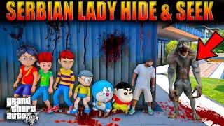 GTA V: Shinchan Escape from Serbian Dancing Lady - Hide & Seek Shinchan Doraemon Franklin GTA5Telugu