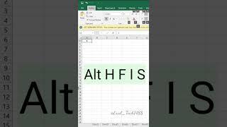 Unbelievable Excel Hack!  Alt H F I S -- #Shorts