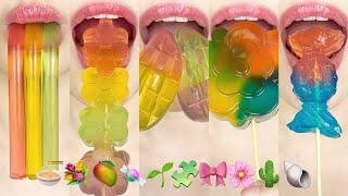 asmr RAINBOW JELLY EMOJI FOOD  무지개 젤리 이모지 먹방 eating sounds