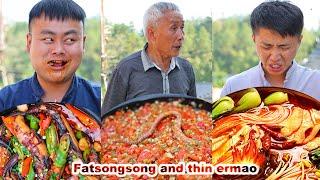 mukbang | How to make crispy pork belly? | How to make fried chicken? | cooking | songsong & ermao