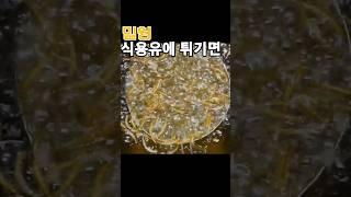 밀웜을 식용유에 튀기면