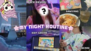 My Night Routine | Editing Gacha, Face Reveal, Self Care, Groceries